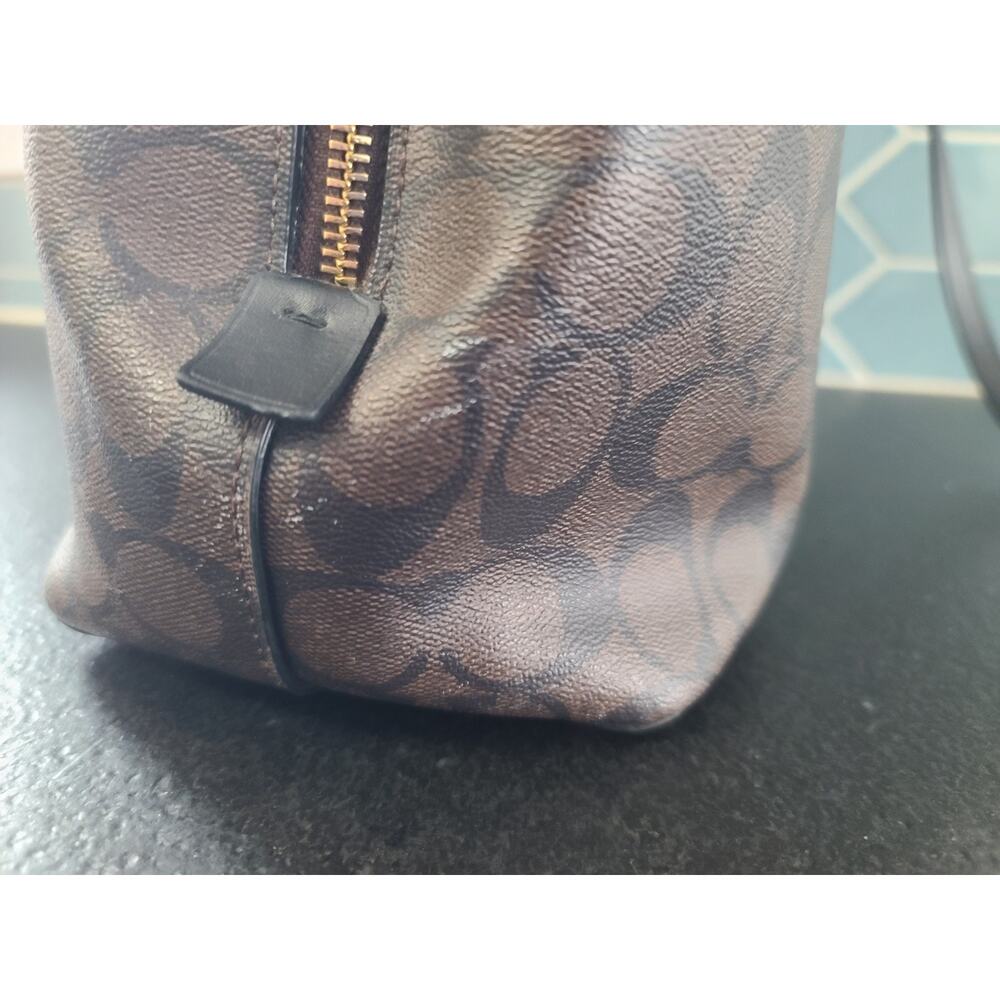 Coach Authentic Brown Signature Coated Canvas Large Avenue Carryall Tote - Picture 12 of 16